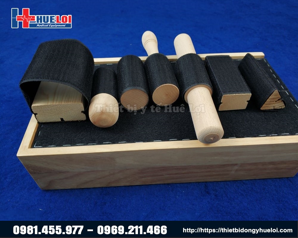 các bộ phận của hộp gỗ phục hồi chức năng cổ tay