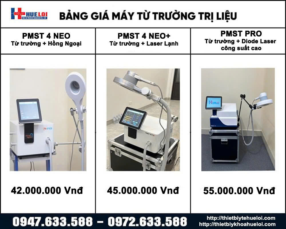 bảng giá các máy từ trường trị liệu