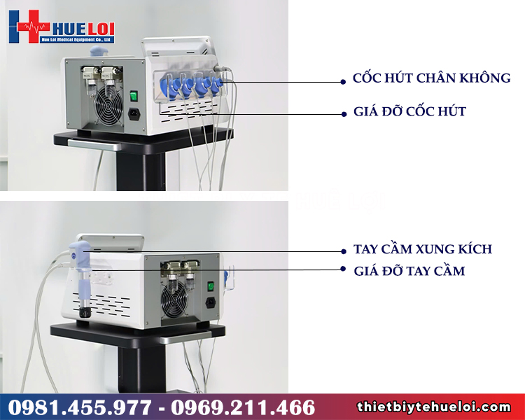 máy xung kích trị  liệu kết hợp điện xung ems