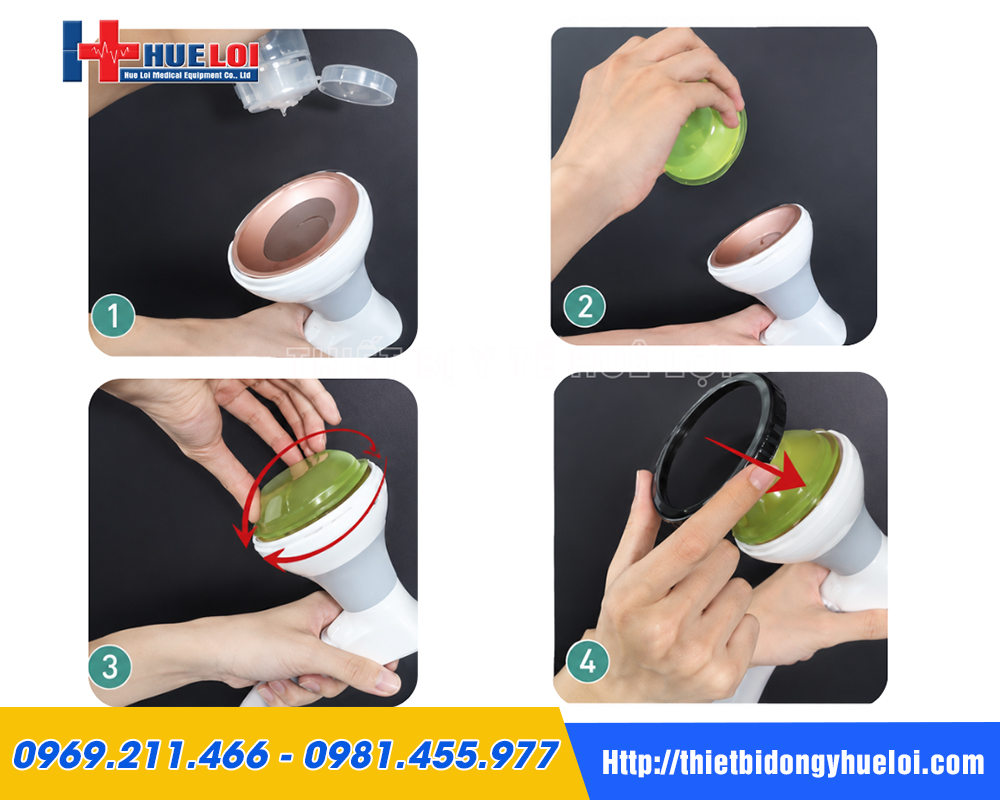 Cách lắp đặt đệm gel cho đầu phát sóng máy PIEZONIA
