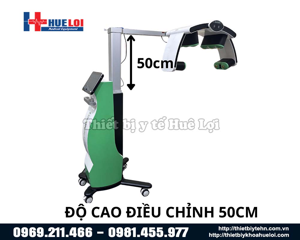 điều chỉnh độ cao cánh tay máy laser