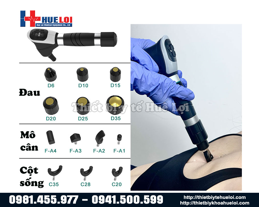 CÁC ĐẦU ĐIỀU TRỊ CỦA MÁY XUNG KÍCH INTELECT Puls 30