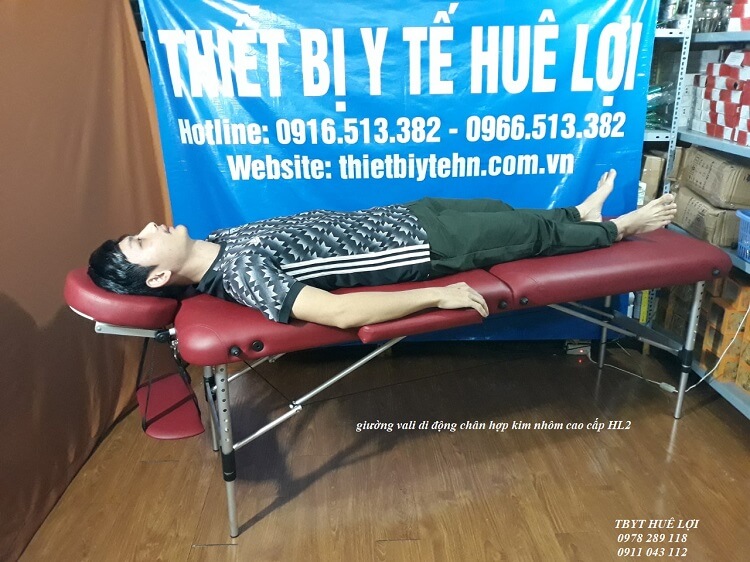 giường châm cứu gấp gọn chân nhôm